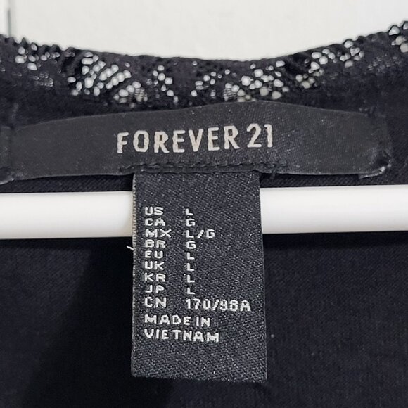 Forever 21 SZ LG Lace Long Sleeve Little Black Dress Goth Whimsigoth Date Night - Picture 5 of 8